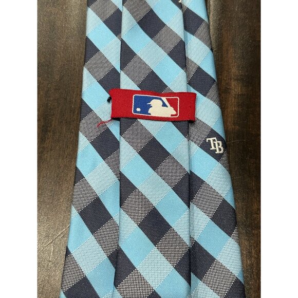 MLB Tampa Bay Rays Checkered Tie Blue One Size Adjustable Fit Active Sportswear - Picture 5 of 7